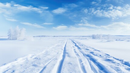 fresh snow road background