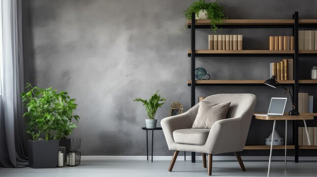 warm gray office background