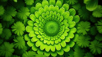 petals green flower circle