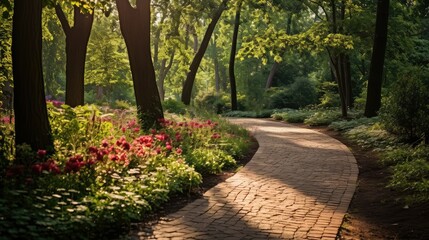 sunlight brick road path