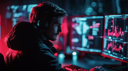 Fototapeta premium Cybersecurity threat detection software scanning for malware and phishing attacks