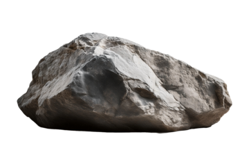 A gray rock on a transparent background