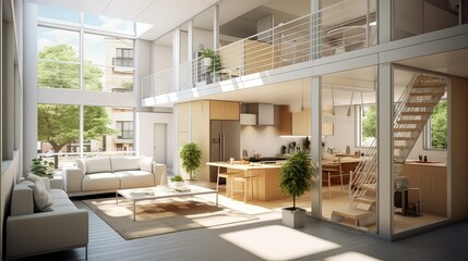 Fototapeta premium spacious modular housing construction