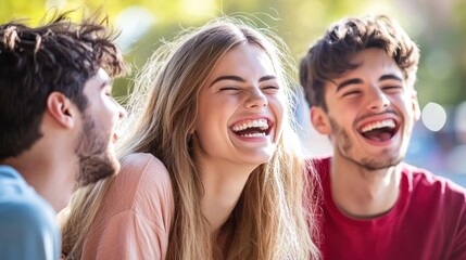 Fototapeta premium arrogance shown by a group of friends laughing at someone else's mistake, creating an unapproachable atmosphere