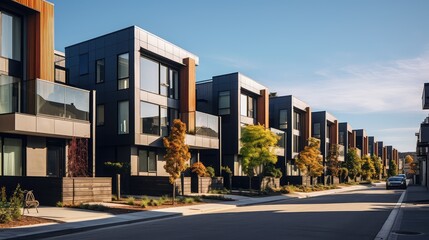 Obraz premium minimalist street with houses