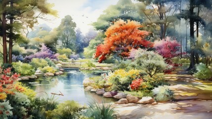 landscape water color garden