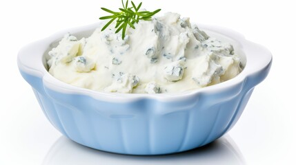 creamy blue cheese white background