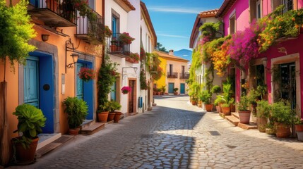 Fototapeta premium unique street of houses