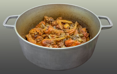 Cari poulet dans une marmite, île de la Réunion 