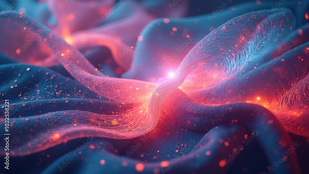 Aufkleber Abstract Enhanced Vision with Flowing Light Patterns