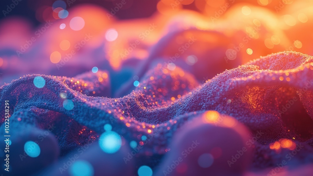 Poster abstract enhanced vision with glitter and colorful bokeh