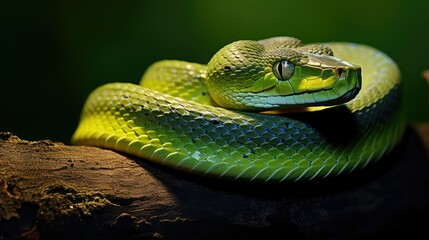 Fototapeta premium scales green viper