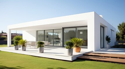 contemporary house white background