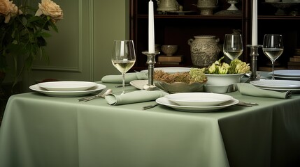 tablecloth sage green