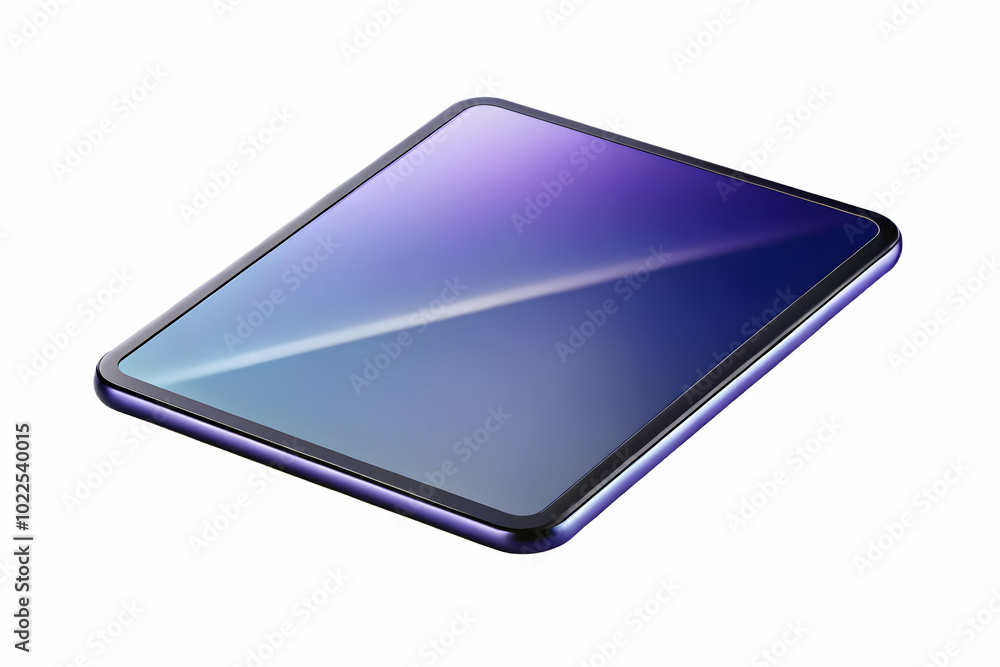Poster glossy tablet on plain surface with copy space for modern work-from-home concept | sleek design and 