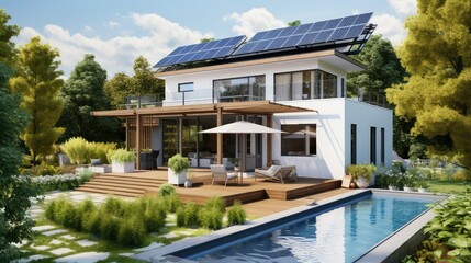 solar modern house outside
