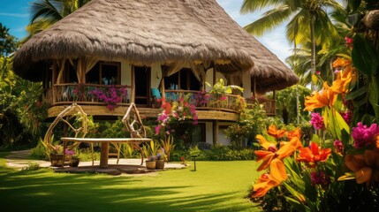 Obraz premium flowers tropical house