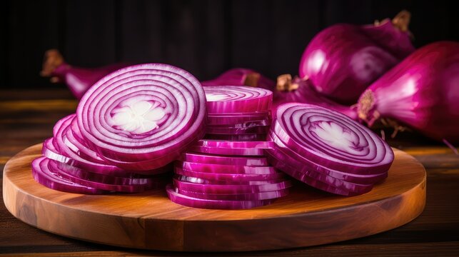 purple sliced red onions