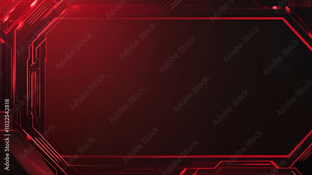 Aufkleber Abstract red digital background with glowing lines.