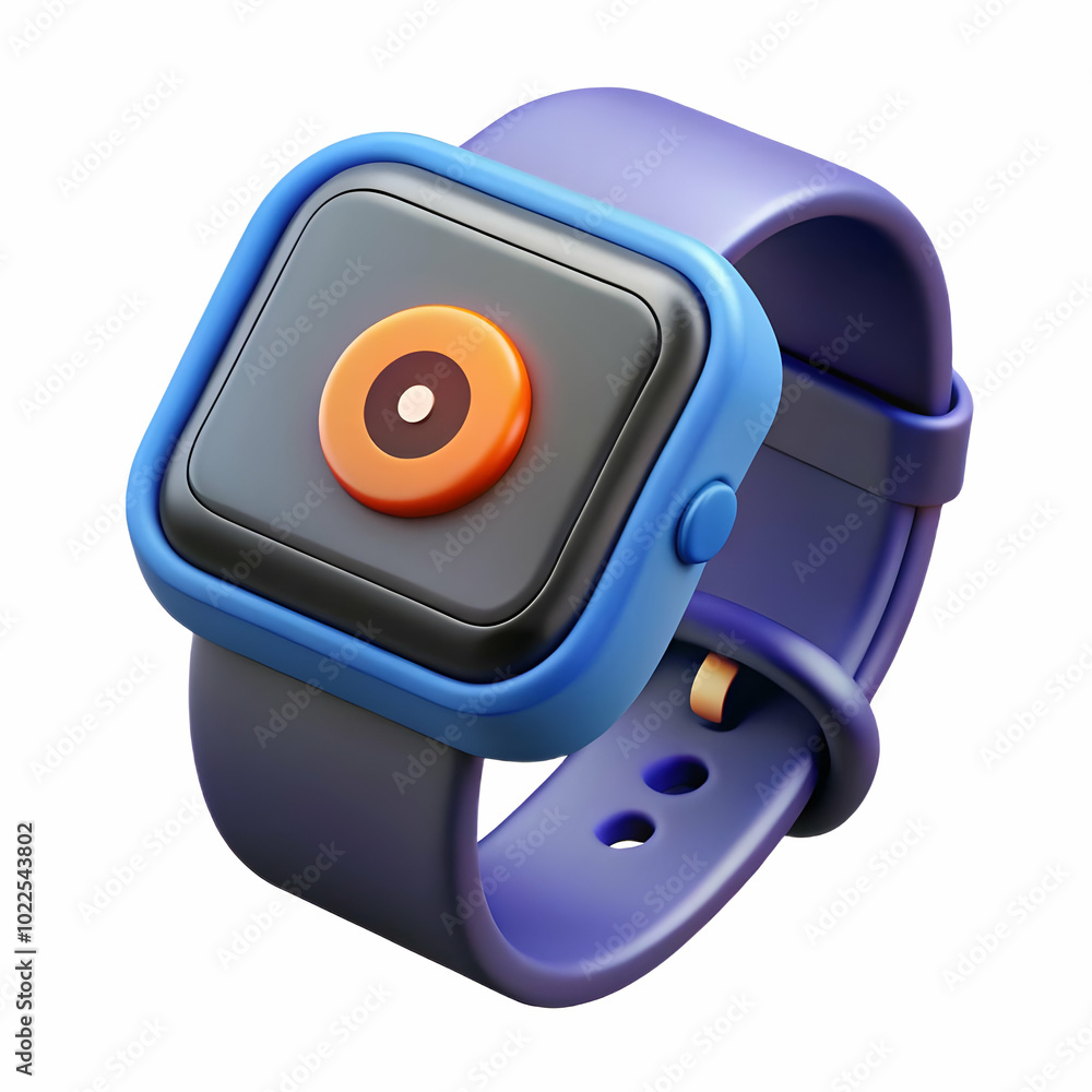 Poster close up of smart watch displaying fitness milestones in urban uk setting - macro image of smart wat