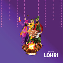 Fototapeta premium Happy lohri celebration greeting card