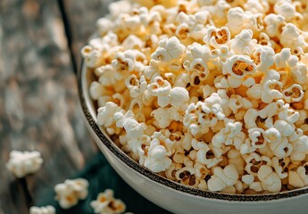 Freshly Popped Popcorn in a Bowl