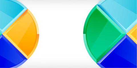 Abstract background - circles and round triangles with 3d effect. Vector Illustration For Wallpaper, Banner, Background, Card, Book Illustration, landing page