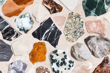 Assortment of colorful marble samples
