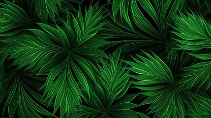 leaves green seamless pattern
