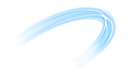 Blue Wavy Glowing Light Effect on a transparent background