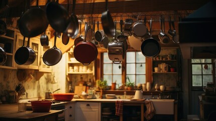 pots blurry kitchen