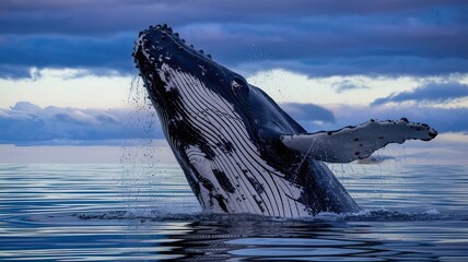 A humpback whale jumps out of the water in Australia.