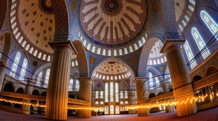 Obraz premium arches blue mosque interior