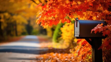 colorful orange mailbox