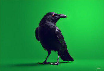Fototapeta premium raven on a branch