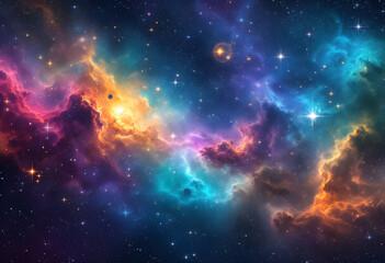 Fototapeta premium Cosmic Nebula with Stars