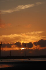 Sunset at the seaside in Taichung, Taiwan