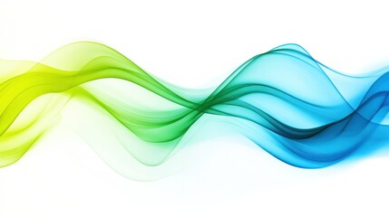 Abstract wave design with smooth gradients in green and blue tones.
