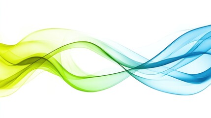 Fototapeta premium Abstract waves in green and blue colors, creating a smooth and fluid design.