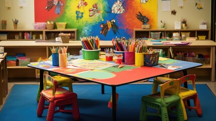 classroom crafting table