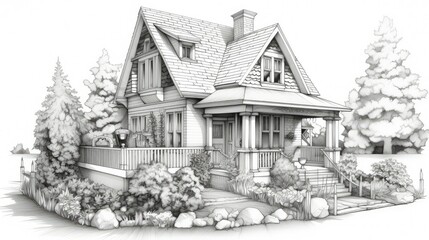 Obraz premium detailed house outline