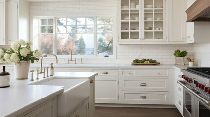 Fototapeta premium apron farmhouse kitchen sink