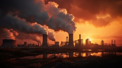 sunfiery power plant stacks