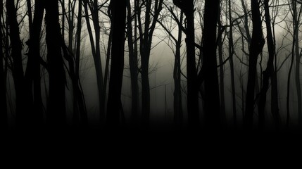 Naklejka premium dense tree silhouettes