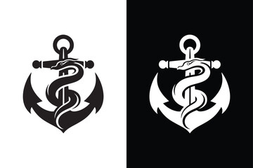 Anchor Icon Balance in Black and White Contrast.