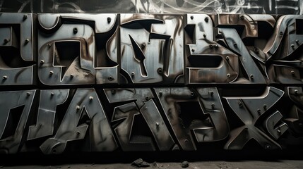 Fototapeta premium graffiti metal fonts