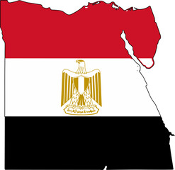 Egypt. Flag-map. Print on T-shirt, cup, etc