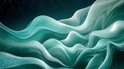 Obraz premium Abstract background illustration of green waves design different hues of green