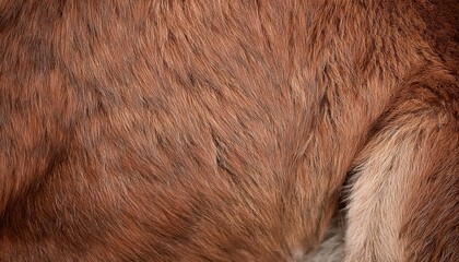 Close-Up of Soft Brown Fur with White Spotted Pattern. Natural Animal Coat Texture