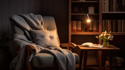 armchair plain book